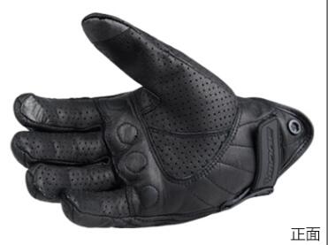 Retro Pursuit Perforated Real Leather Motorcycle Gloves - Waterproof